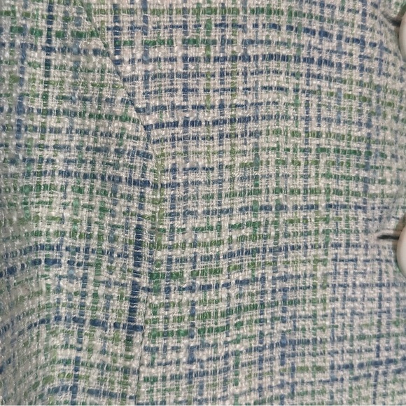 Isabella Demarco White Blue Green Women’s Lined Blazer Jacket Size 8 - Picture 6 of 9